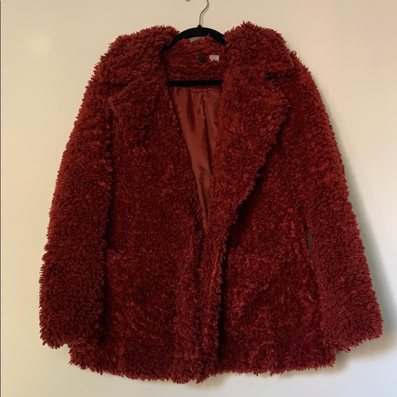 Red Teddy Coat - Picture 1 of 2